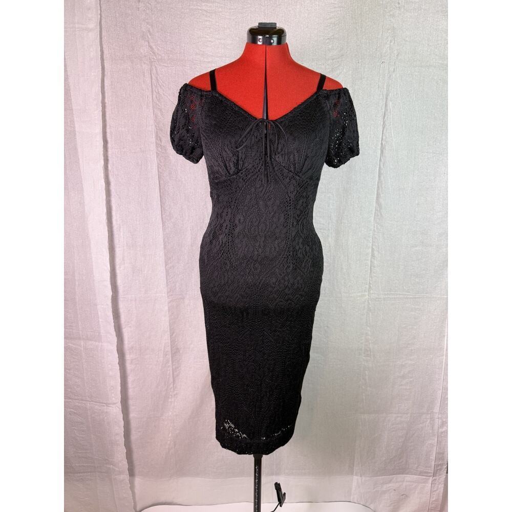 Eva Mandez New York And Company Black Lace Dress Size 4 Formal Long C752